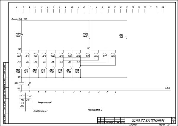 Електрична схема токарного верстата 1П756ДФ3 Електрична схема токарного верстата 1П756ДФ3